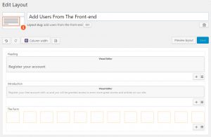 Layout before inserting our User Form