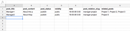 One-to-many relationships – CSV file