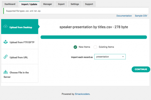 Importing Presentation posts