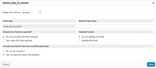 Dialog for controlling a non-Toolset custom field