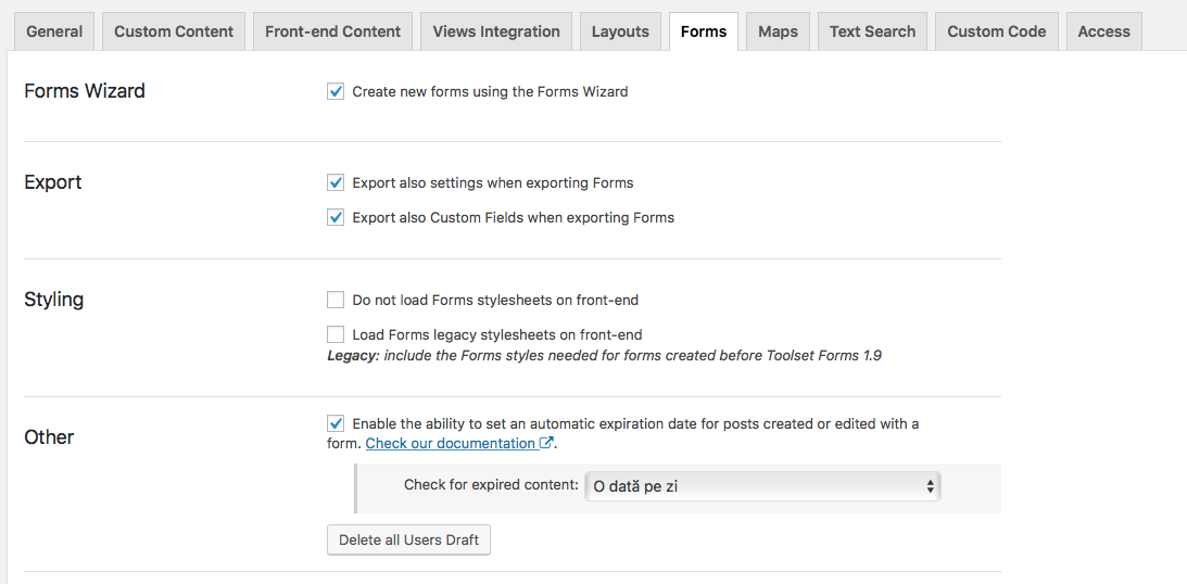 When enable expiration date in settings, add or edit post forms not working Toolset