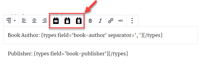 Toolset buttons in the native Paragraph block