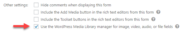 The option to use the native WordPress Media Library manager for media fields