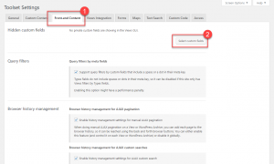 Hidden custom fields section
