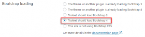Letting Toolset to load Bootstrap stylesheet for your site
