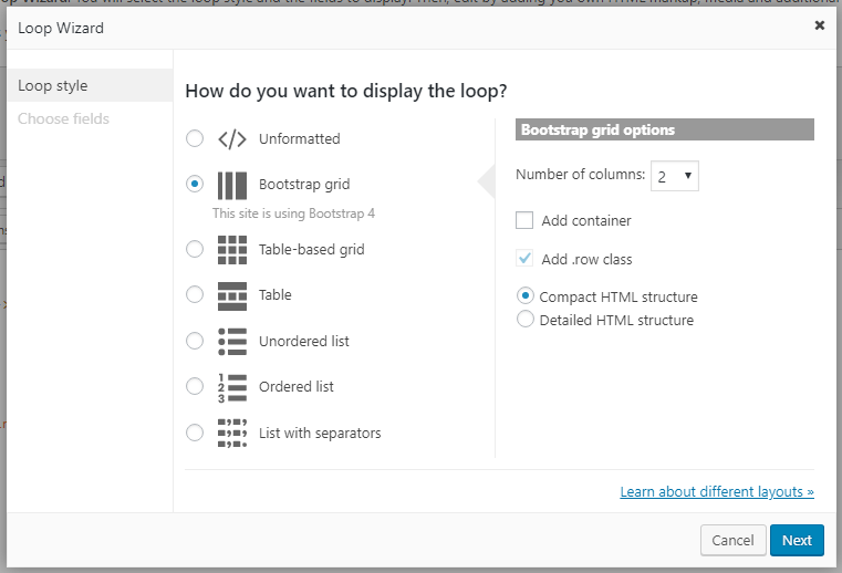 Bootstrap grid options