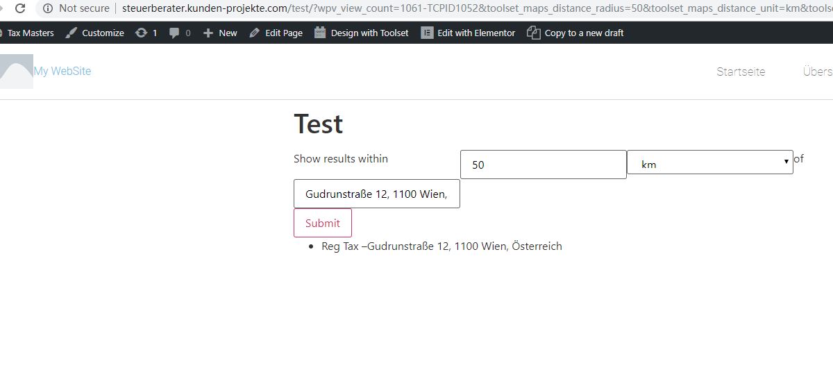 Distance filter and Map marking not working Toolset