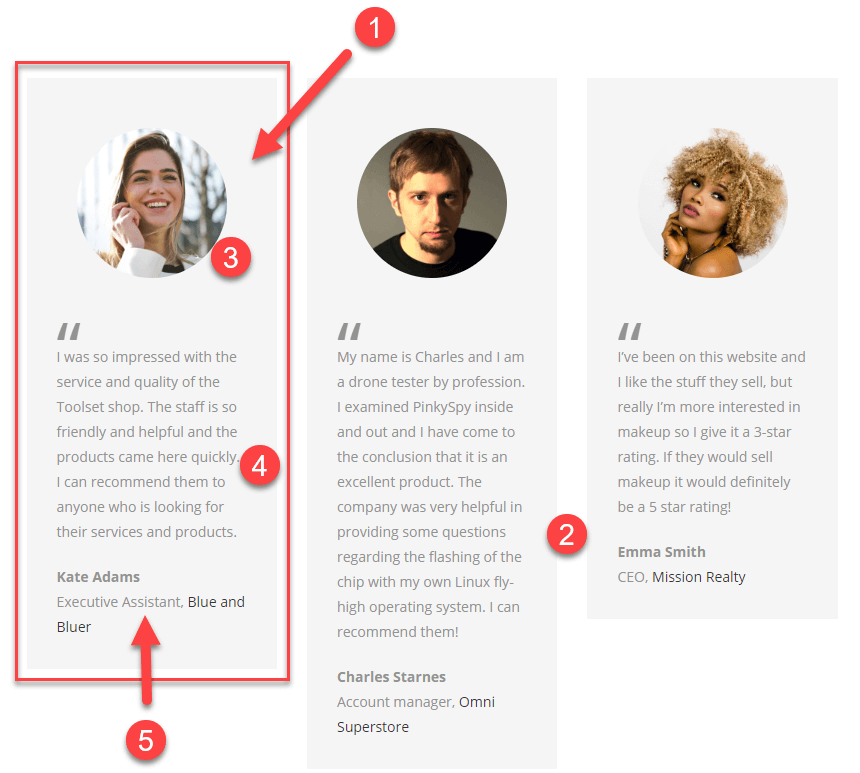 The Testimonial View Loop needs to be designed