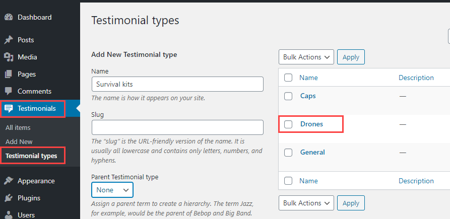 Add taxonomy values: Drones