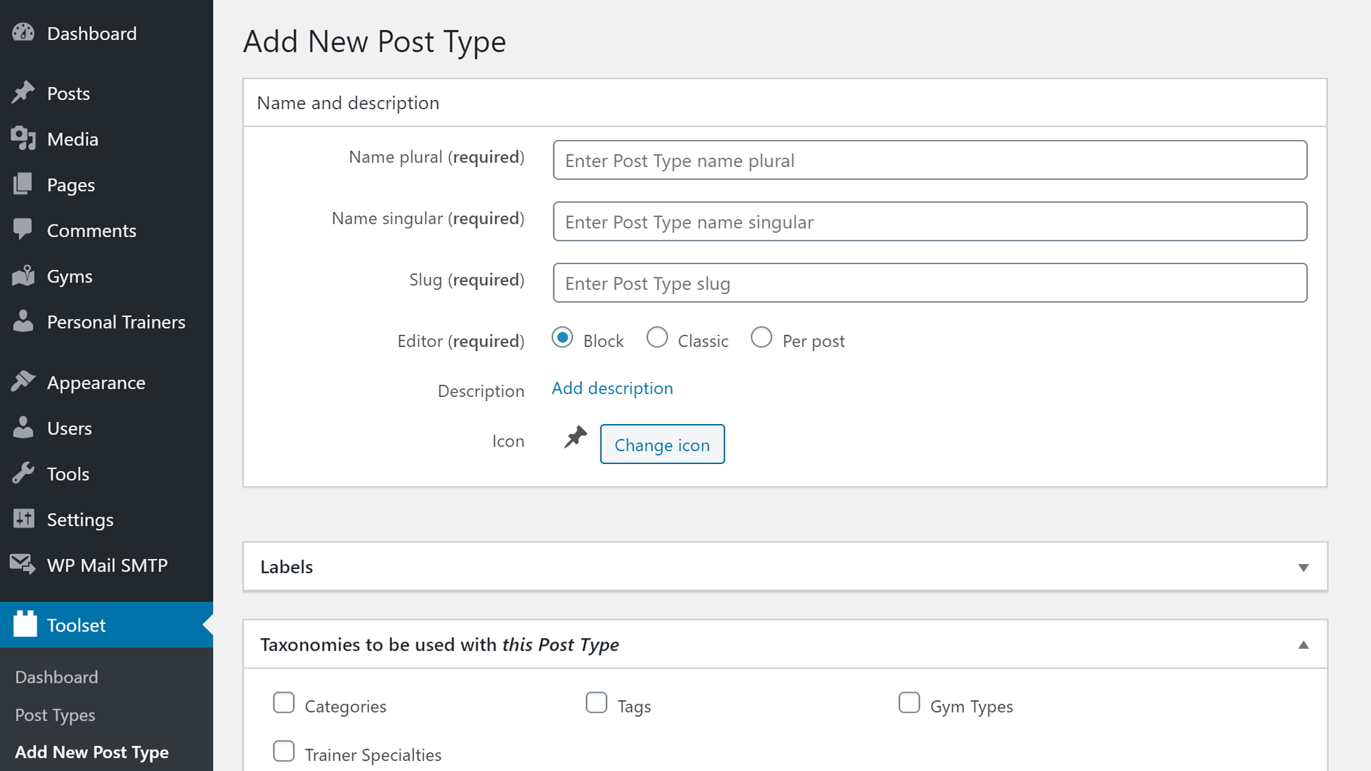 essential grid custom post type