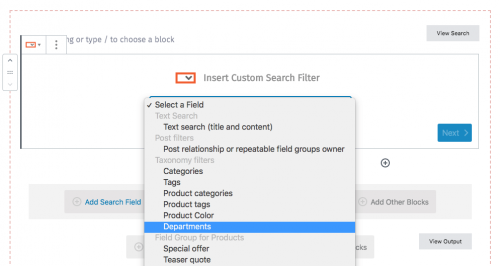 Adding filters to your product search