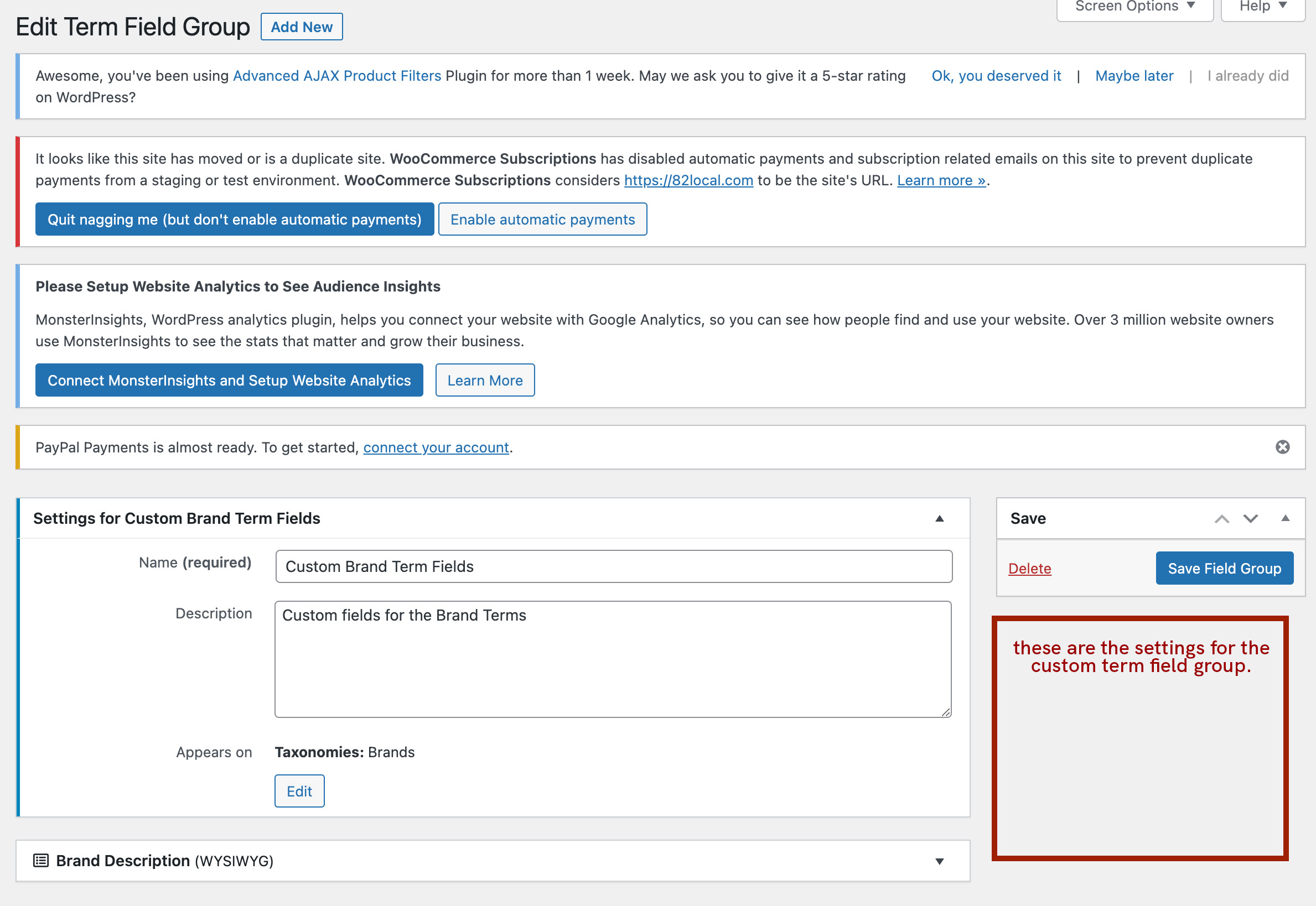 Custom Taxonomy Admin is missing 