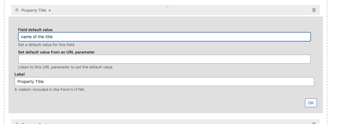 form title option